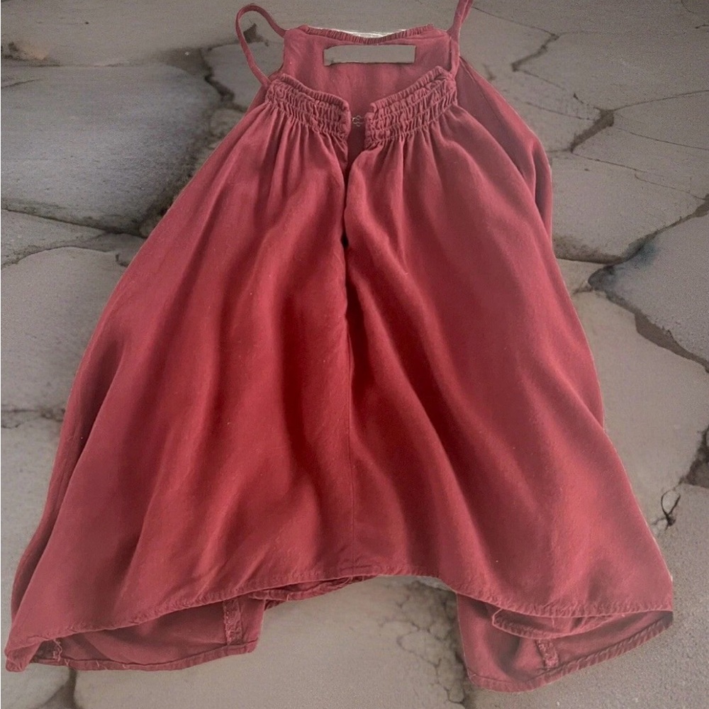 Stillwater Burgundy Spaghetti Strap Trapeze Swing Top Size S